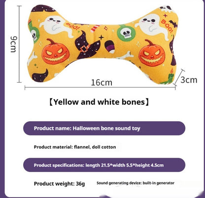 Squeaky Halloween Dog Bone Toy | Velcora